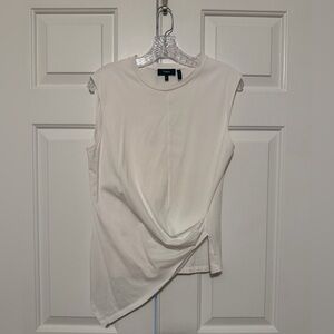 Theory White Asymmetrical Tank Top Size Medium